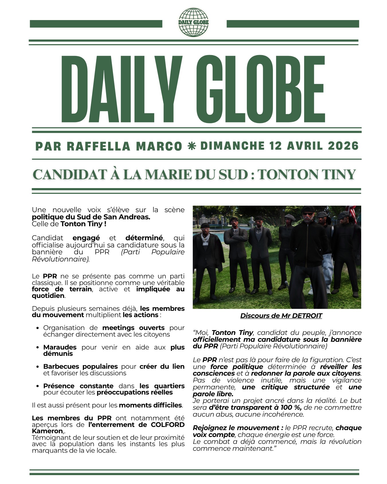 📰 Un candidat à la Mairie du Sud !